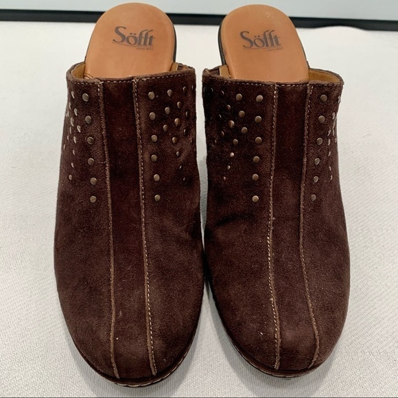 Sofft Mule Clog brown suede leather - Picture 3 of 7